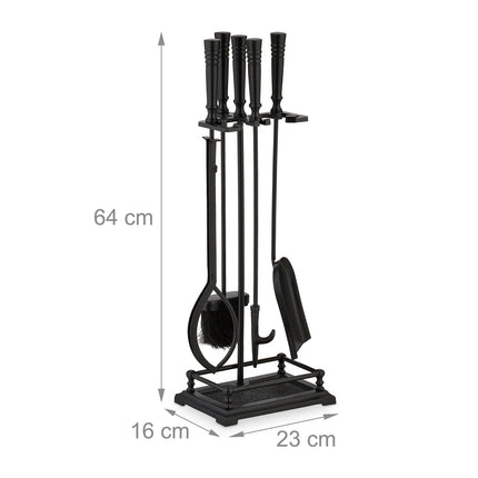 Fireplace Tool Set, 5-Piece Metal Accessories