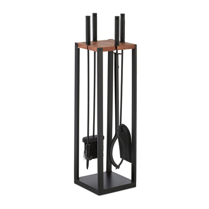 Fireplace Tool Set, 5-Piece Metal with Stand