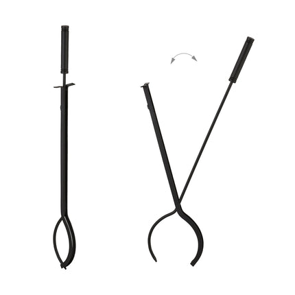 Fireplace Tool Set, 5-Piece Metal with Stand