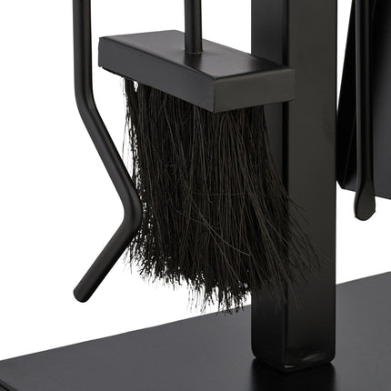 Fireplace Tool Set, Black Metal – Modern Design