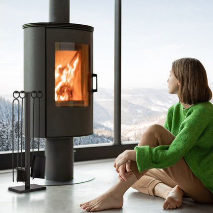 Fireplace Tool Set, Black Metal – Modern Design