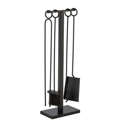 Fireplace Tool Set, Black Metal – Modern Design