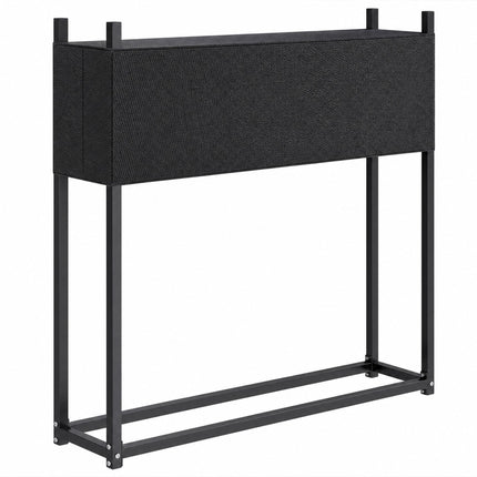 Firewood Rack 106 x 25 x 113 cm with 600D Oxford Cover, Steel, 250 kg, Black