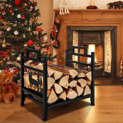 Firewood Rack, 18.5 Inch Metal Log Holder With Handles
