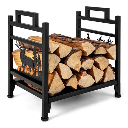 Firewood Rack, 18.5 Inch Metal Log Holder With Handles