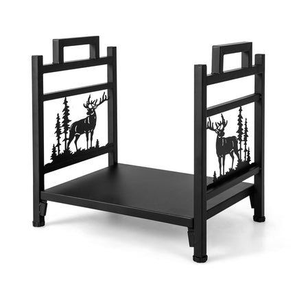 Firewood Rack, 18.5 Inch Metal Log Holder With Handles