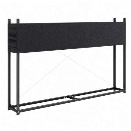 Firewood Rack 202 x 25 x 113 cm with 600D Oxford Cover, Steel, 500 kg, Black