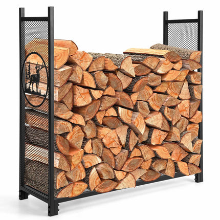 Kaminholzregal, 122 cm, Netzseiten, 136 kg Tragkraft
