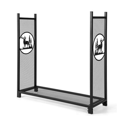 Kaminholzregal, 122 cm, Netzseiten, 136 kg Tragkraft