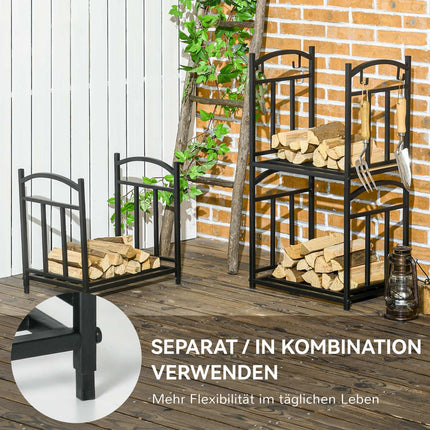 Firewood Rack – Metal, 3-Tier, Indoor Use