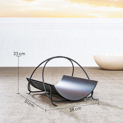 Kaminholzständer für drinnen, 51x38x33cm, Metallgriff