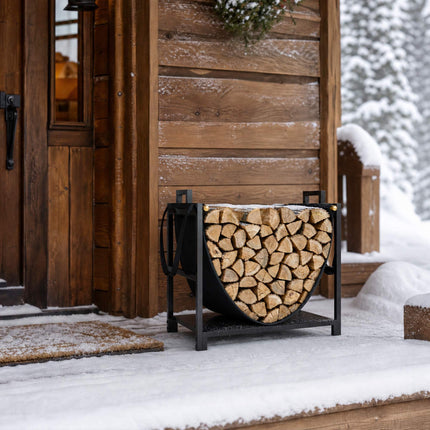 Firewood Rack with Canvas Carrier, 47.5 x 33 x 44 cm
