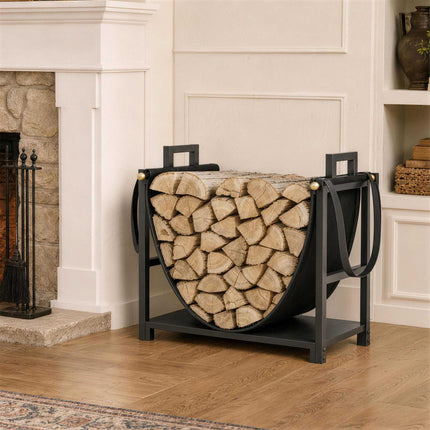 Firewood Rack with Canvas Carrier, 47.5 x 33 x 44 cm