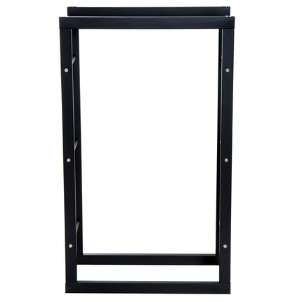 Wood rack in steel, 100 kg capacity, black, 60x25x100 cm