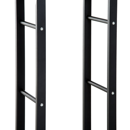 Wood rack in steel, 100 kg capacity, black, 60x25x100 cm