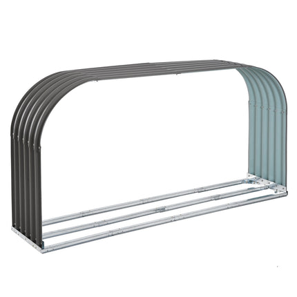 Kaminholzregal aus Stahl, grau - 208x46x112 cm, 0,85 m³ Lagerung
