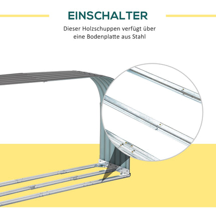 Kaminholzregal aus Stahl, grau - 208x46x112 cm, 0,85 m³ Lagerung