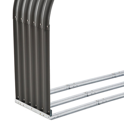 Kaminholzregal aus Stahl, grau - 208x46x112 cm, 0,85 m³ Lagerung