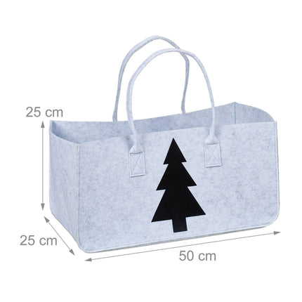 Kaminholztasche aus Filz mit Motiv
