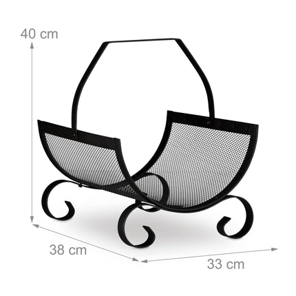 Firewood basket in black