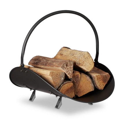 Firewood basket in black