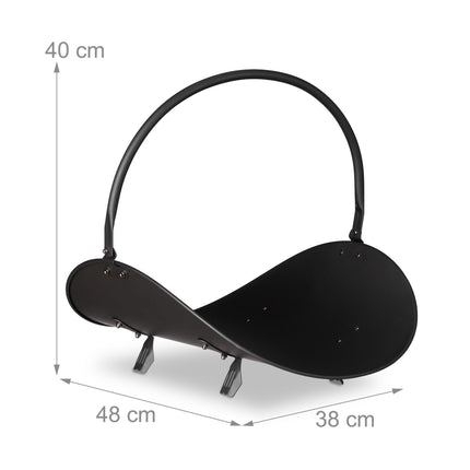 Firewood basket in black