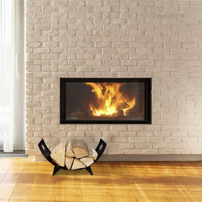 Firewood basket in black
