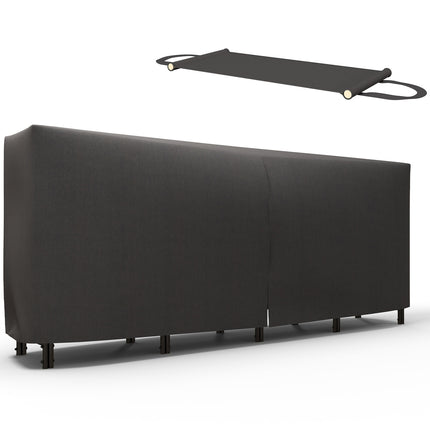 Kaminholzregal, 0,67 m³, mit Tragetasche & Abdeckung, Metallgestell, bis 200 kg, 240 x 36 x 99 cm, schwarz