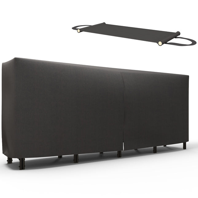 Stojan na dřevo, 0.67 m³, s taškou na nošení a krytem, kovový rám, až 200 kg, 240 x 36 x 99 cm, černý
