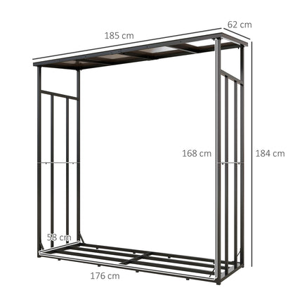 Metall-Holzständer mit Deckel, 2000 kg Tragkraft, schwarz