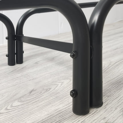 Verstellbares Kaminholzregal, Metall, 200x36x99 cm mit Abdeckung