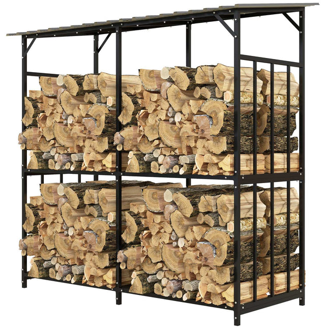 Outdoor-Holzregal mit Deckel – 1,17 m³, 100 kg Tragfähigkeit