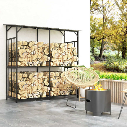 Outdoor-Holzregal mit Deckel – 1,17 m³, 100 kg Tragfähigkeit
