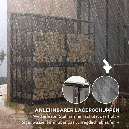 Outdoor-Holzregal mit Deckel – 1,17 m³, 100 kg Tragfähigkeit