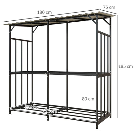 Outdoor-Holzregal mit Deckel – 1,17 m³, 100 kg Tragfähigkeit
