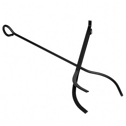 Wood rack with tray, 2-layer stove tool, black