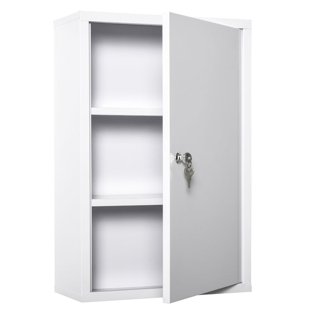 Abschließbarer Erste-Hilfe-Schrank aus Stahl, 3 Fächer, 40x60 cm