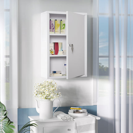 Abschließbarer Erste-Hilfe-Schrank aus Stahl, 3 Fächer, 40x60 cm