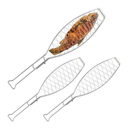 Fish Grill Tongs Set, Stainless Steel, 3 Pieces