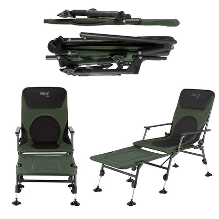 Fishing Chair with Footstool, Foldable, Lightweight