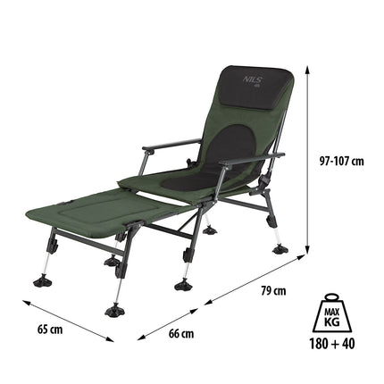Fishing Chair with Footstool, Foldable, Lightweight
