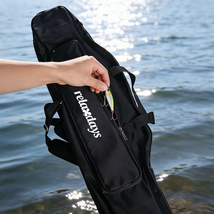 Fishing Rod Bag, 5 Compartments, 100 cm, Black