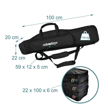 Fishing Rod Bag, 5 Compartments, 100 cm, Black
