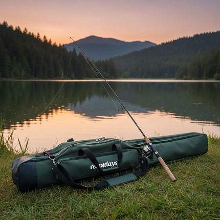 Fishing Rod Bag, 5 Compartments, Green, 150 cm