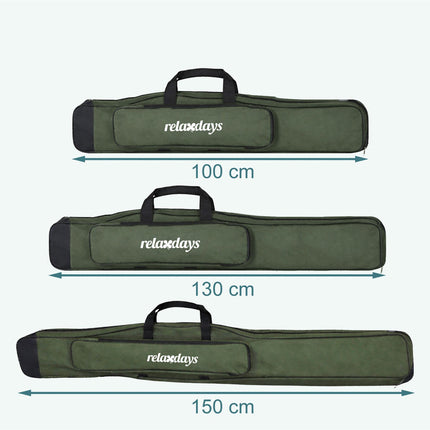 Fishing Rod Bag, 5 Compartments, Green, 150 cm