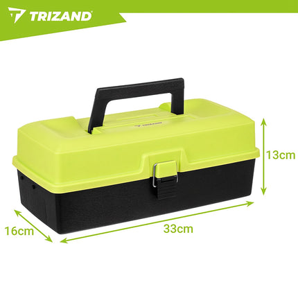 Fishing Tackle Box, 33cm, 2 Shelves, 11 Compartments