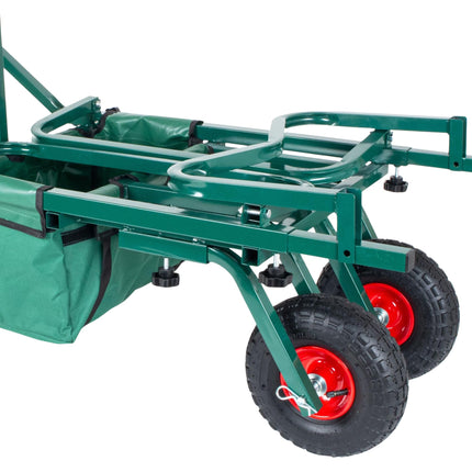 Anglerwagen mit Tasche – Metallrahmen, Luftbereifung
