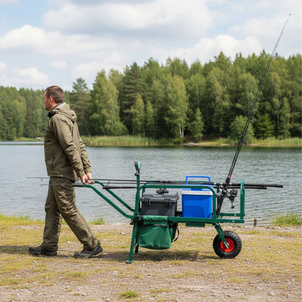 Fishing Trolley with Bag – Metal, Pneumatic Tyres