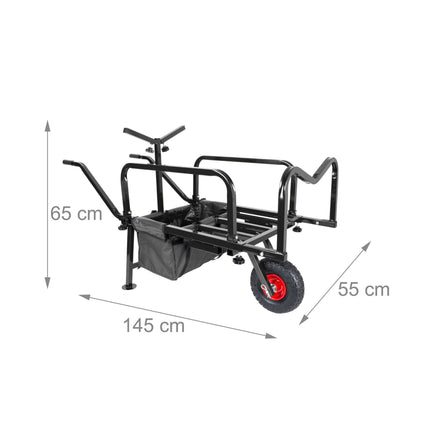 Anglerwagen mit Tasche – Metall, Luftbereifung