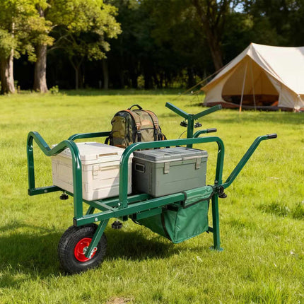 Fishing Trolley with Bag – Metal, Pneumatic Tyres